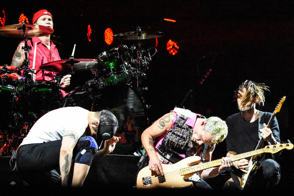 Alle vier Chili Peppers in action. 